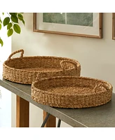 Seagrass Round Trays, Set Of 2