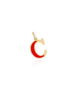 The Lovery C Initial Gemstone Charm 14K Gold