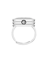 Anne Klein Women's Quartz Pink and Silver-Tone Metal Alloy Ring Watch, 20mm