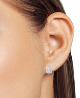 Forever Grown Diamonds Lab Diamond Cushion Cluster Stud Earrings (2 ct. t.w.) Sterling Silver or 14k Gold-Plated
