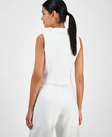 I.n.c. International Concepts Women's Linen-Blend Double-Breasted Vest, Exclusively at Macy's