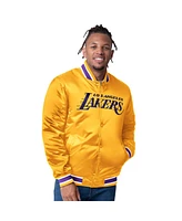 Starter Men's Purple/Yellow Los Angeles Lakers Reversible Satin Full-Snap Varsity Jacket