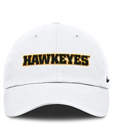 Nike Men's White Iowa Hawkeyes Core Club Mascot Wordmark Adjustable Hat