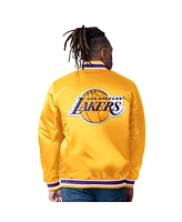 Starter Men's Purple/Yellow Los Angeles Lakers Reversible Satin Full-Snap Varsity Jacket