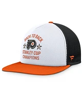 Fanatics Men's White/Orange Philadelphia Flyers Decades Collection Foam Front Snapback Hat