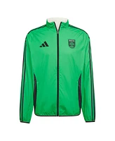 Adidas Men's Green/White Austin Fc 2025 Anthem Reversible Full-Zip Jacket