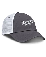 Nike Men's Gray Los Angeles Dodgers Wordmark Club Adjustable Trucker Hat