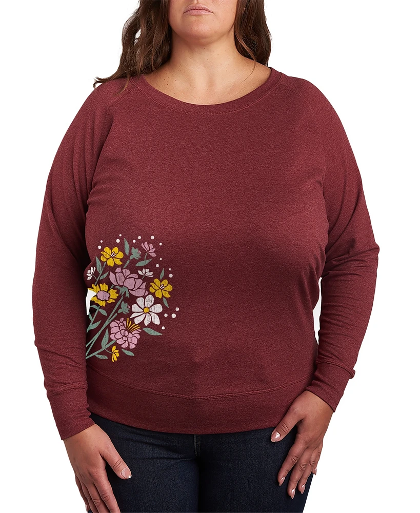 Hybrid Apparel Plus Spring Flowers Graphic Pullover T-Shirt