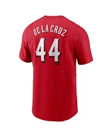 Nike Men's Elly De La Cruz Red Cincinnati Reds Fuse Name Number T-Shirt