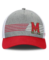 Fanatics Men's Heather Gray/Red Maryland Terrapins Profile Trucker Adjustable Hat