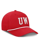 Fanatics Men's Red Wisconsin Badgers Foul Ball Rope Adjustable Hat