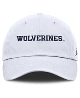 Jordan Men's White Michigan Wolverines Core Club Mascot Wordmark Adjustable Hat