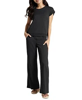 Three Dots Women's Diana Crewneck Cap-Sleeve T-Shirt