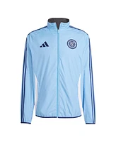 Adidas Men's Sky Blue/Black New York City Fc 2025 Anthem Reversible Full-Zip Jacket