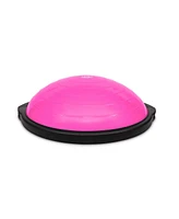 Bosu 20 Inch Dynamic Non-Slip Travel Size Home Gym Balance Ball Pod Trainer for Strength and Flexibility with 6 Rubber Feet and Hand Pump, Pink