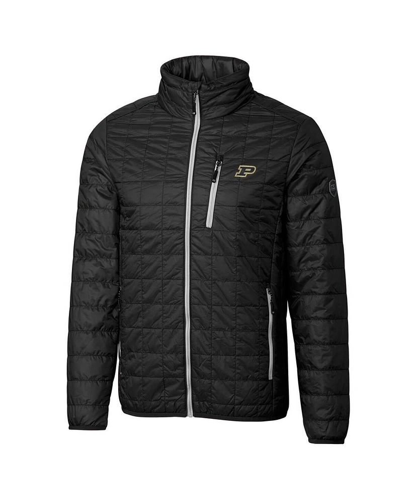 Cutter & Buck Men's Black Purdue Boilermakers Rainier Full-Zip Jacket