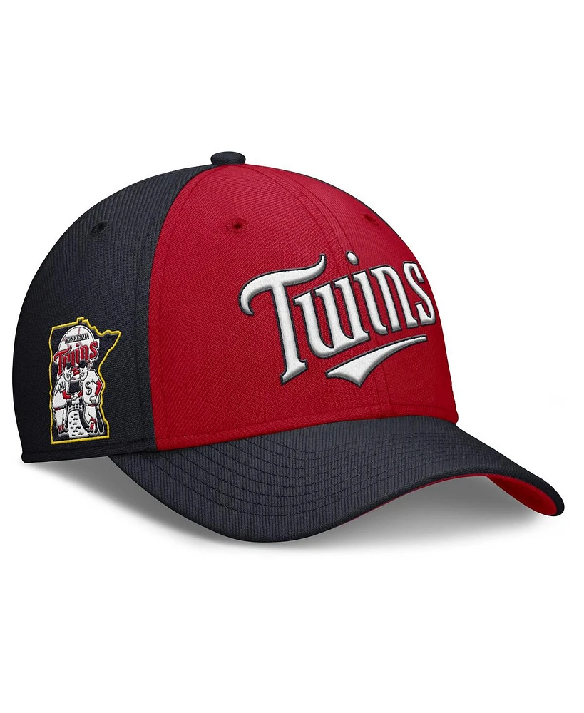 Nike Men's Navy/Red Minnesota Twins Rise Swoosh Performance Flex Hat