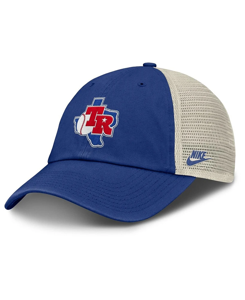 Nike Men's Royal/Natural Texas Rangers Cooperstown Collection Club Trucker Adjustable Hat