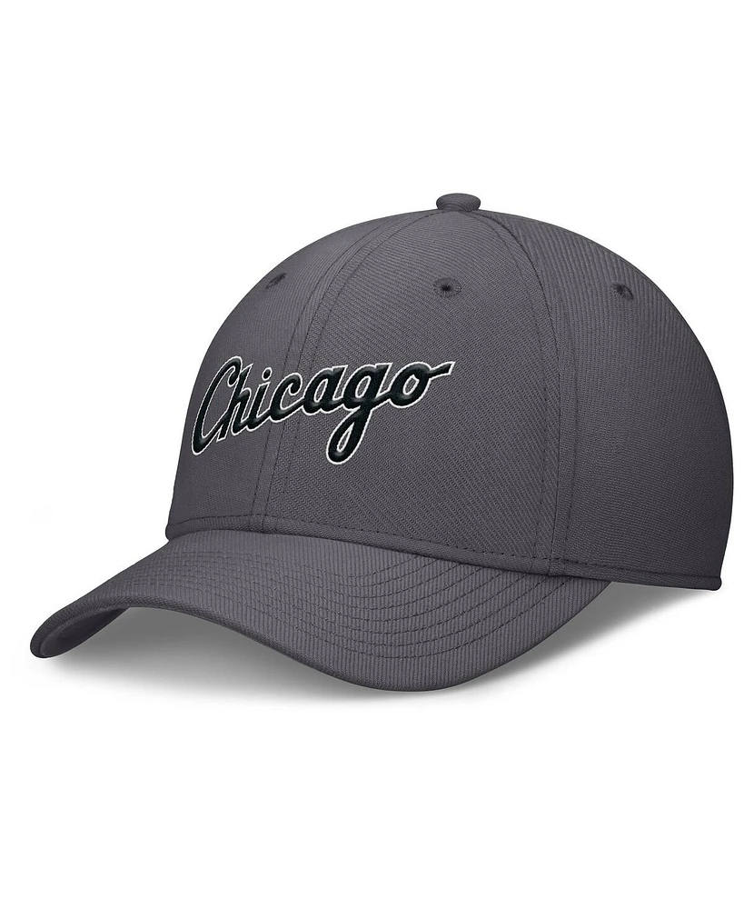 Nike Men's Gray Chicago White Sox Swoosh Performance Flex Hat