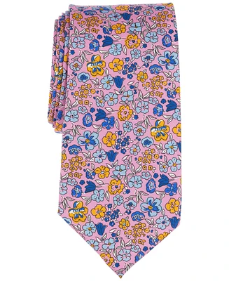 Men's Classic Floral Print Silk Tie