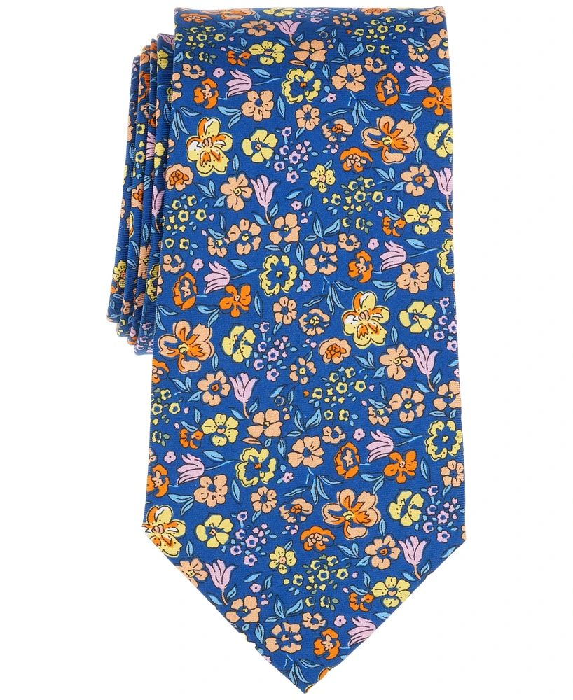 Men's Classic Floral Print Silk Tie