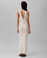 Calvin Klein Women's Sleeveless V-Neck Rib Knit Maxi Dress