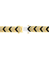 Men's Black & White Diamond Chevron Link Bracelet (3 ct. t.w.) in 10k Gold