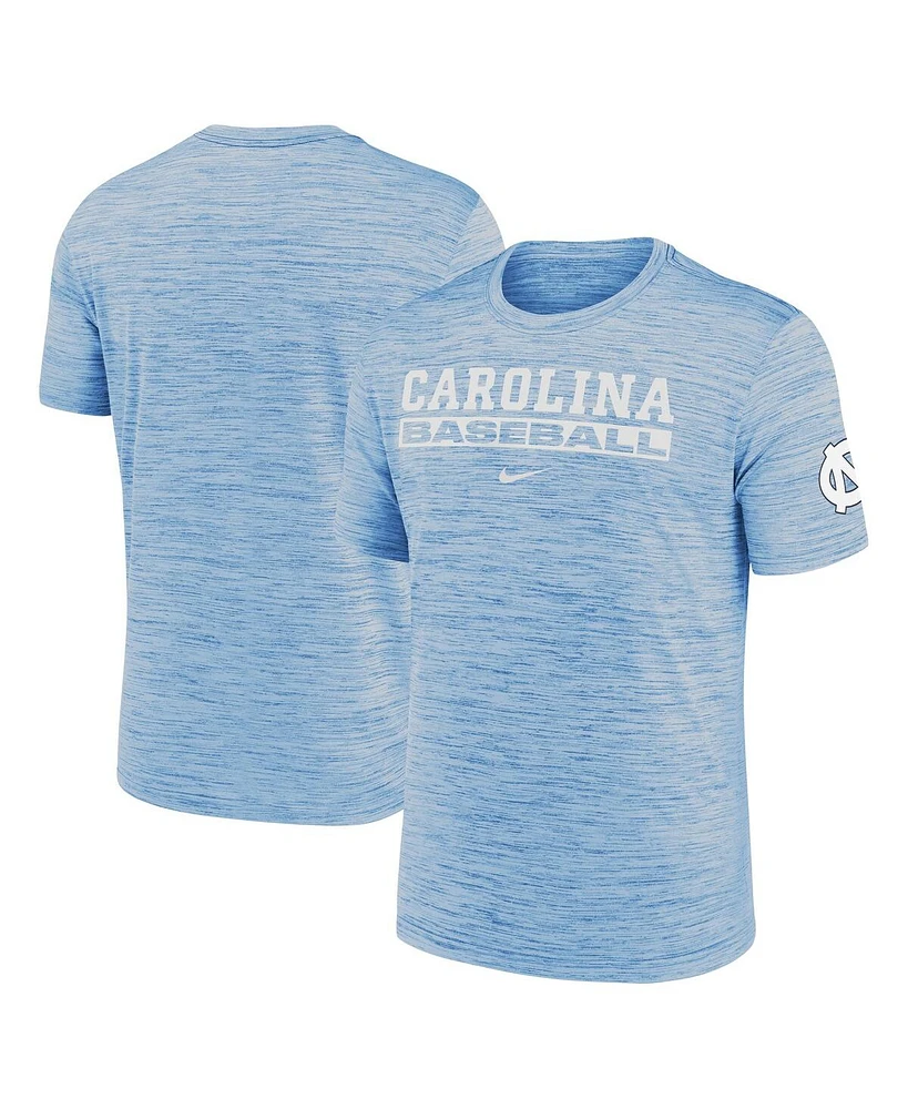 Nike Men's Carolina Blue North Tar Heels Velocity Baseball Wordmark Stack Performance T-Shirt