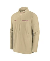 Nike Men's Gold Florida State Seminoles Sideline Coaches Quarter-Zip Jacket
