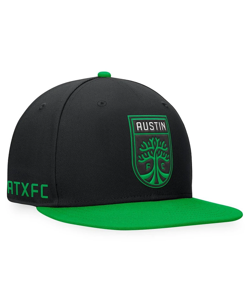 Fanatics Men's Black/Green Austin Fc Downtown Snapback Hat