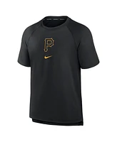 Nike Men's Black Pittsburgh Pirates Authentic Collection Pregame Raglan Performance T-Shirt