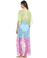 Bleu by Rod Beattie Women's Sock It To Me Printed Chiffon Cover-Up Maxi Dress