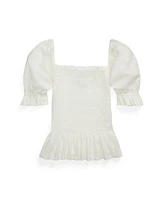 Polo Ralph Lauren Big Girls Smocked Jersey Peplum Top