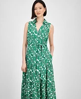 Tahari Women's Sleeveless Collared Shirtdress