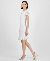 Tahari Petite Paisley Lace Cap-Sleeve Sheath Dress