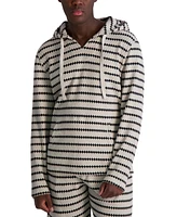 Karl Lagerfeld Paris Men's Relaxed Fit Long Sleeve Jacquard Striped Hoodie