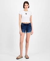 Celebrity Pink Juniors' 4" High-Rise Curvy Denim Shorts