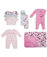 Huggies Baby Girls Floral Collection Bodysuits Pants Coverall Headband Set Footed Coverall Blanket