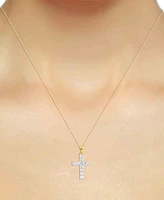 Forever Grown Diamonds Lab Diamond Cross 18" Pendant Necklace (1 ct. t.w.) Sterling Silver or 14k Gold-Plated