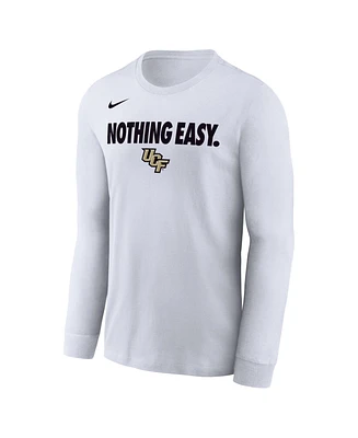 Nike Men's White Ucf Knights 2025 On-Court Bench Long Sleeve T-Shirt