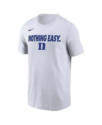 Nike Men's White Duke Blue Devils 2025 On-Court Bench T-Shirt