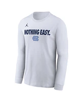 Men's White North Carolina Tar Heels 2025 On-Court Bench Long Sleeve T-Shirt