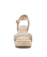 Anne Klein Women's Weekend Embellished Espadrille Wedge Sandals