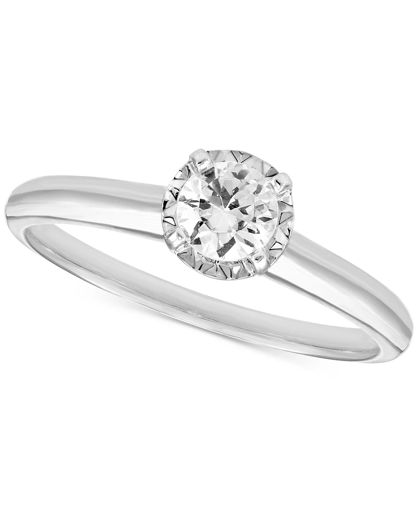 Diamond Solitaire Engagement Ring (1/4 ct. t.w.) in 14k White Gold