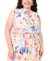 Vince Camuto Plus Split-Neck Sleeveless Maxi Dress