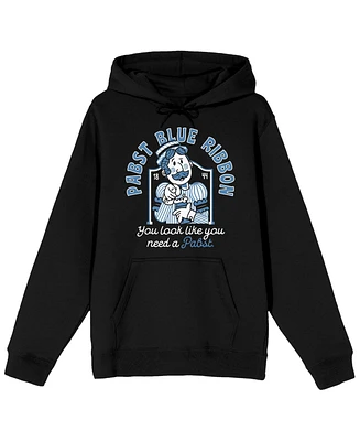 Pabst Blue Ribbon Big & Tall You Look Like Need Bartender Black Graphic Hoodie-4XL