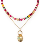 Patricia Nash Gold-Tone Beaded Convertible Pendant Necklace, 19" + 3" extender