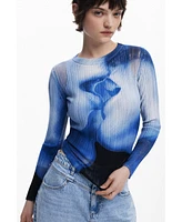 Desigual Women's Long sleeve kiss T-shirt