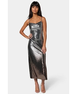 Bebe Women's Ombre Sequin Maxi Slip Dress