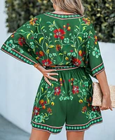 Cupshe Women's Prairie Blossom Floral Romper
